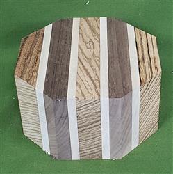 Zebrawood, Black Walnut & Maple Segmented Bowl Blank ~ 6" x 3" ~ $39.99 #447